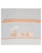 Choo-Choo Train Gauze Hooded Blanket Single