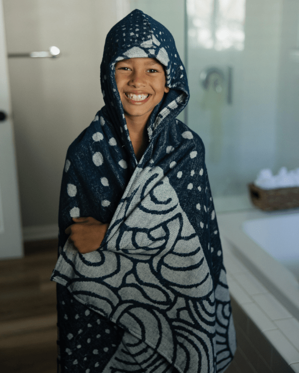 Swirl Turtle Hooded Kids Bath Towel
