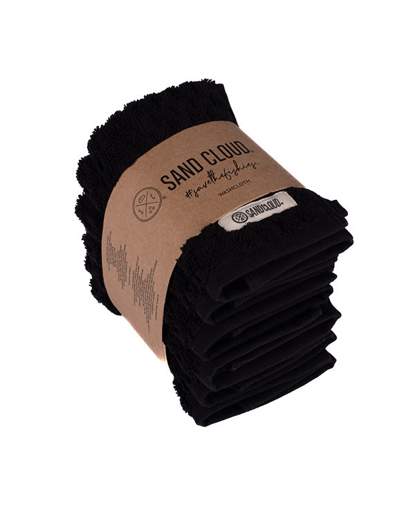 Atom Washcloth Bath Bundle – Black – 6 Pack