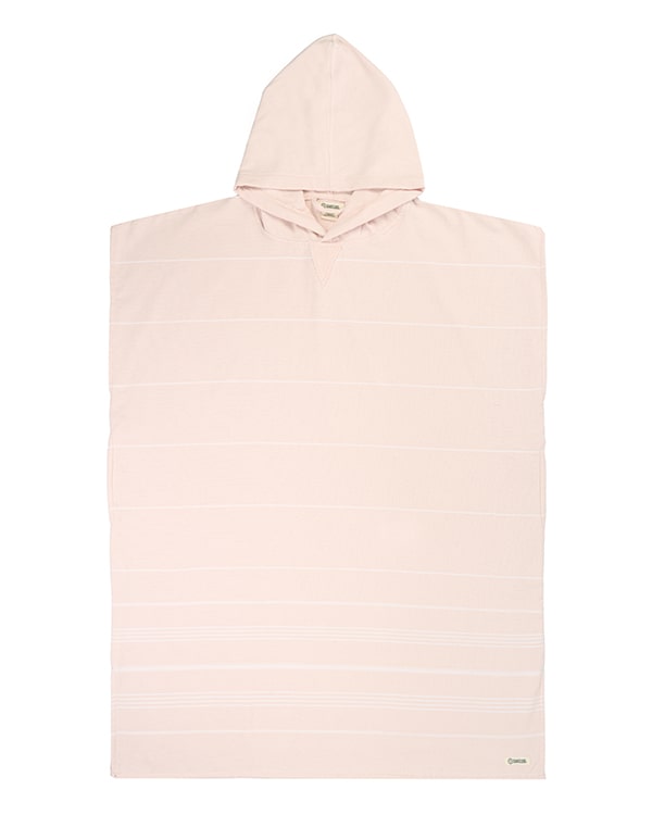 Classic Stripe Hooded Poncho – Calcite Pink