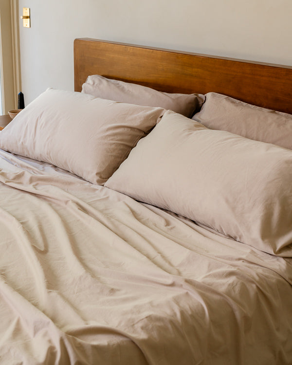 Luxe Sateen Pillowcase Set Beige