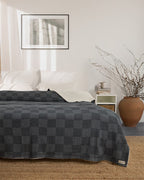Cloud Checker Plush Blanket – Beige