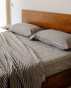 Classic Micro Twill Stripe Melange Pillowcase Set Steel Grey