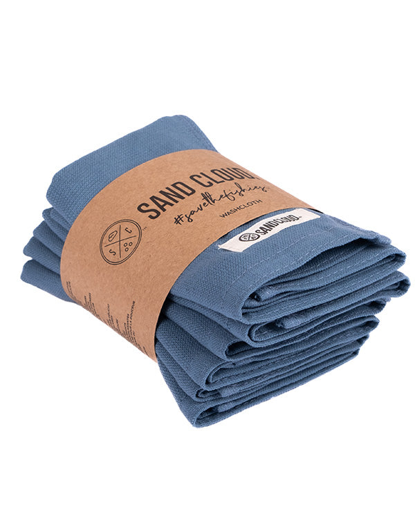Classic Bath Washcloth Bundle- 6 Pack – Slate Blue