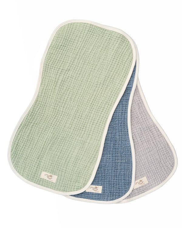Little Fishies Gauze Burping Cloth Bundle – 3 Pack – Seafoam / Peach Fuzz / Natural