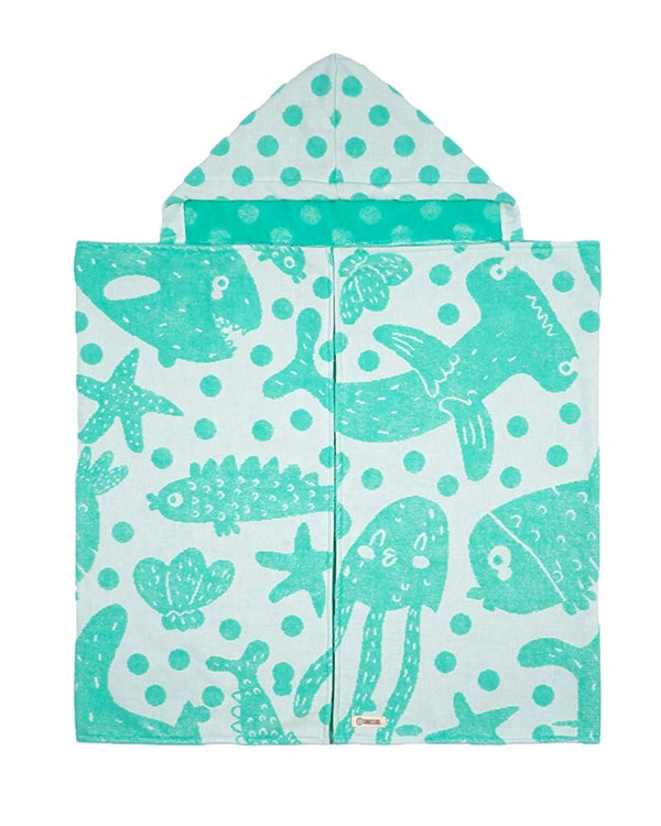Fishies Hooded Kids Bath Towel