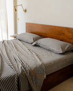 Classic Micro Twill Stripe Melange Sheet Set Steel Grey