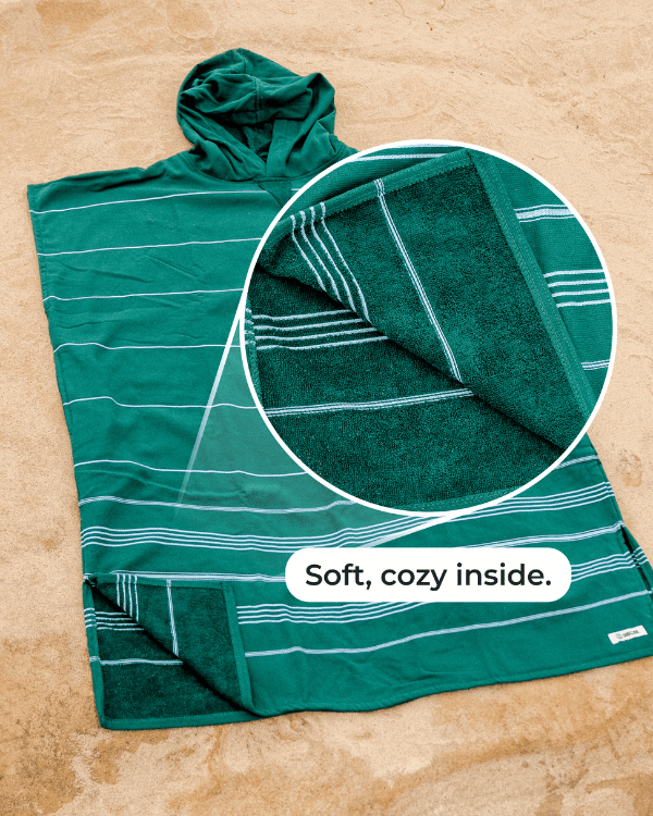 Classic Stripe Hooded Poncho – Misty Rose
