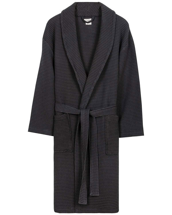 Micro Waffle Robe – Black