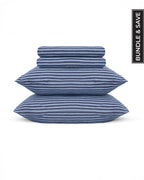 Classic Micro Twill Stripe Melange Sheet Set Steel Grey