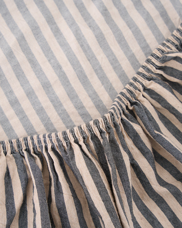 Classic Micro Twill Stripe Melange Sheet Set Steel Grey