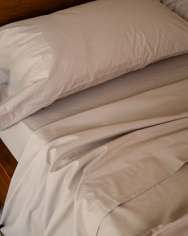 Signature Percale Solid Sheet Set Beige