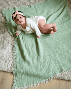 Rainbow Gauze Hooded Blanket Single