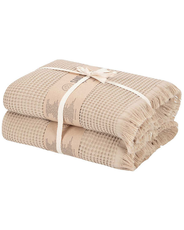 Micro Waffle XL Bath Bundle – 2 Pack -Sand