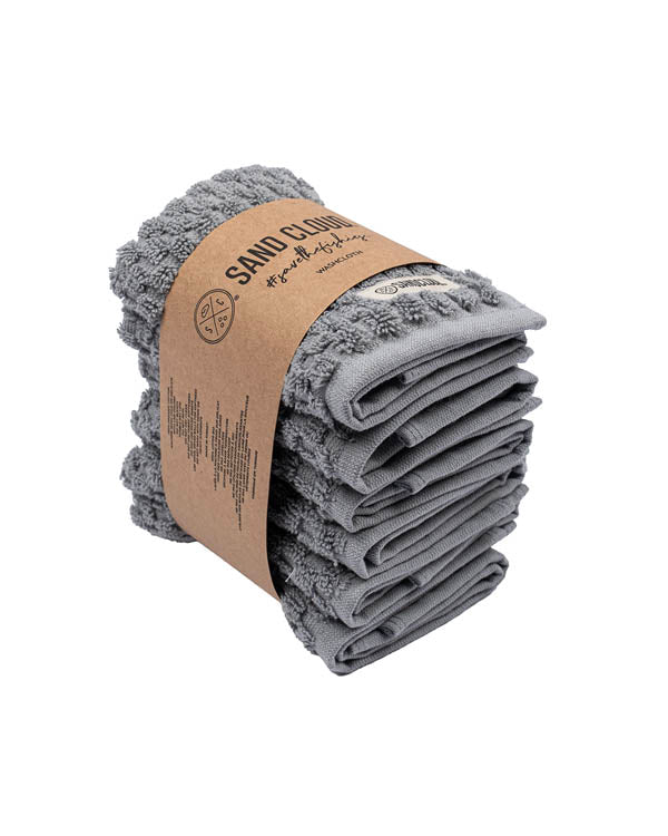 Atom Washcloth Bath Bundle- 6 Pack – Grey