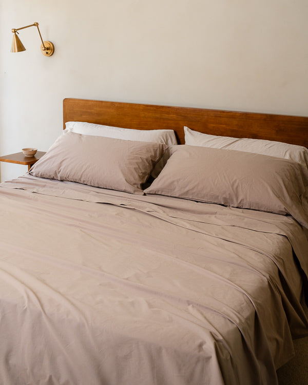 Signature Percale Solid Sheet Set Beige