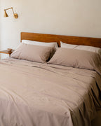 Signature Percale Solid Flat Top Sheet Beige