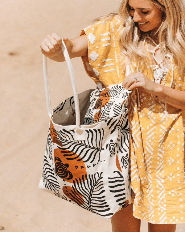 Retro Turtles Beach Tote