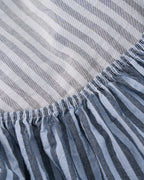 Classic Micro Twill Stripe Melange Fitted Sheet Indigo