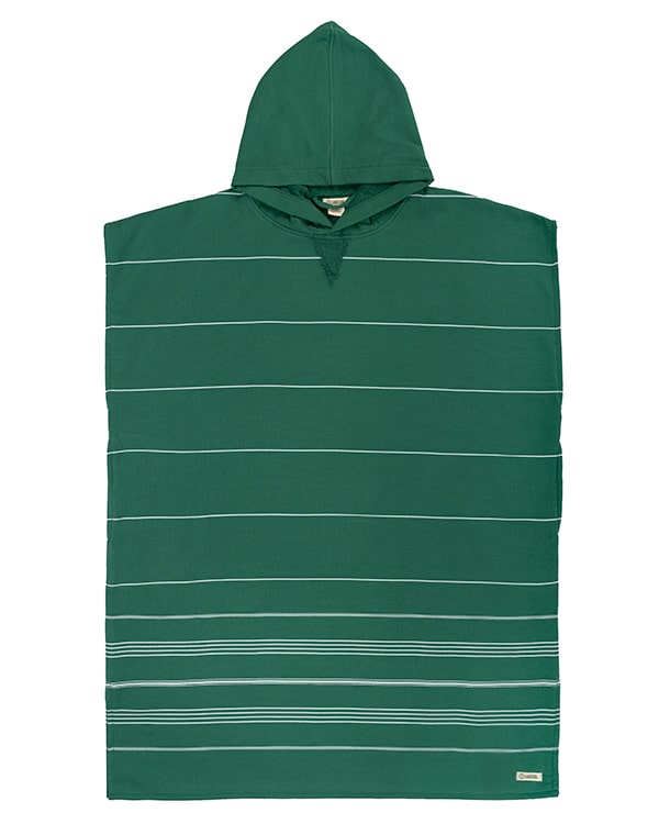 Classic Stripe Hooded Poncho Black
