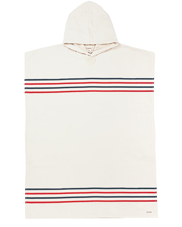 Classic Stripe Hooded Poncho – Grey