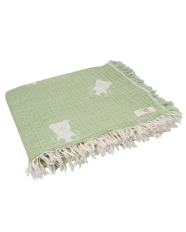 Teddy Gauze Receiving Blanket with Pouch