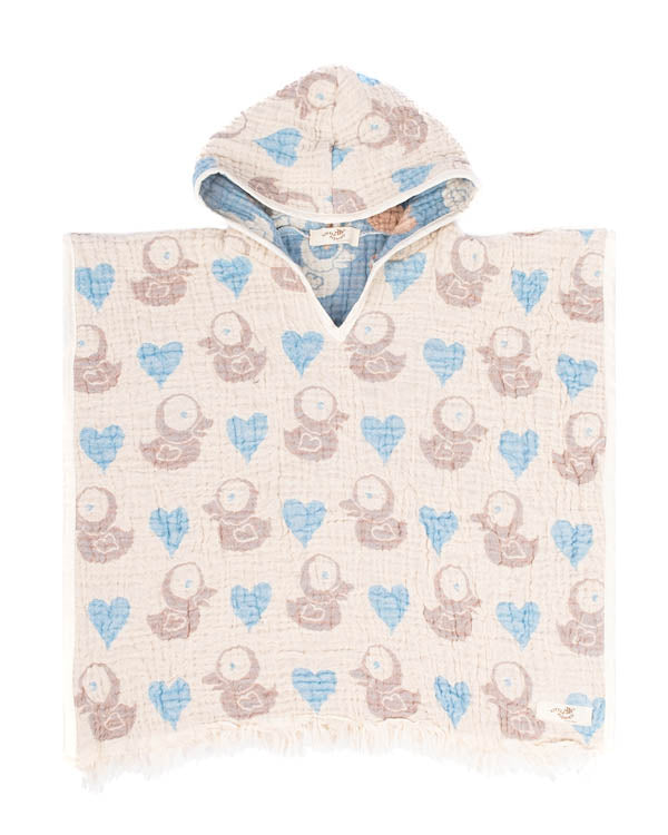 Ducky Gauze Hooded Poncho